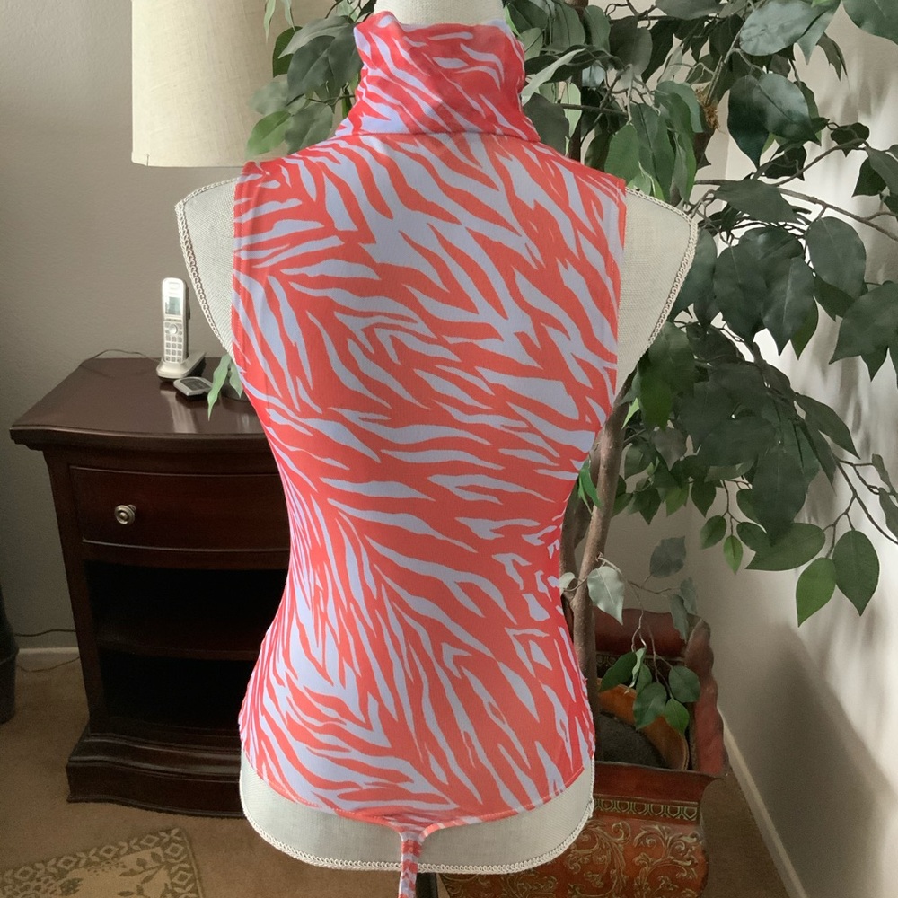 Free People Red and Blue Zebra Print Top - Picture 3 of 3